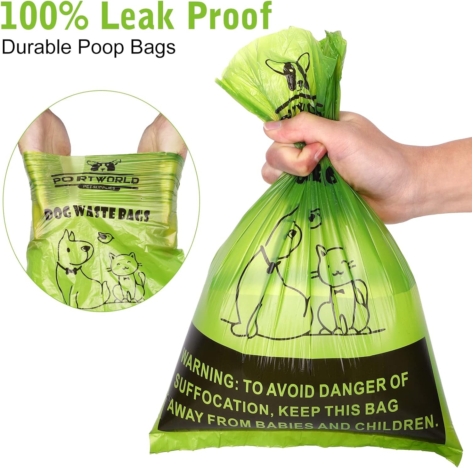 Dog Poop Bag (360 Count), Dogs Bags for Poop, 9X13 Inches Leak-Proof Dog Waste Bags Refills Rolls with 1 Holder (Unscented)