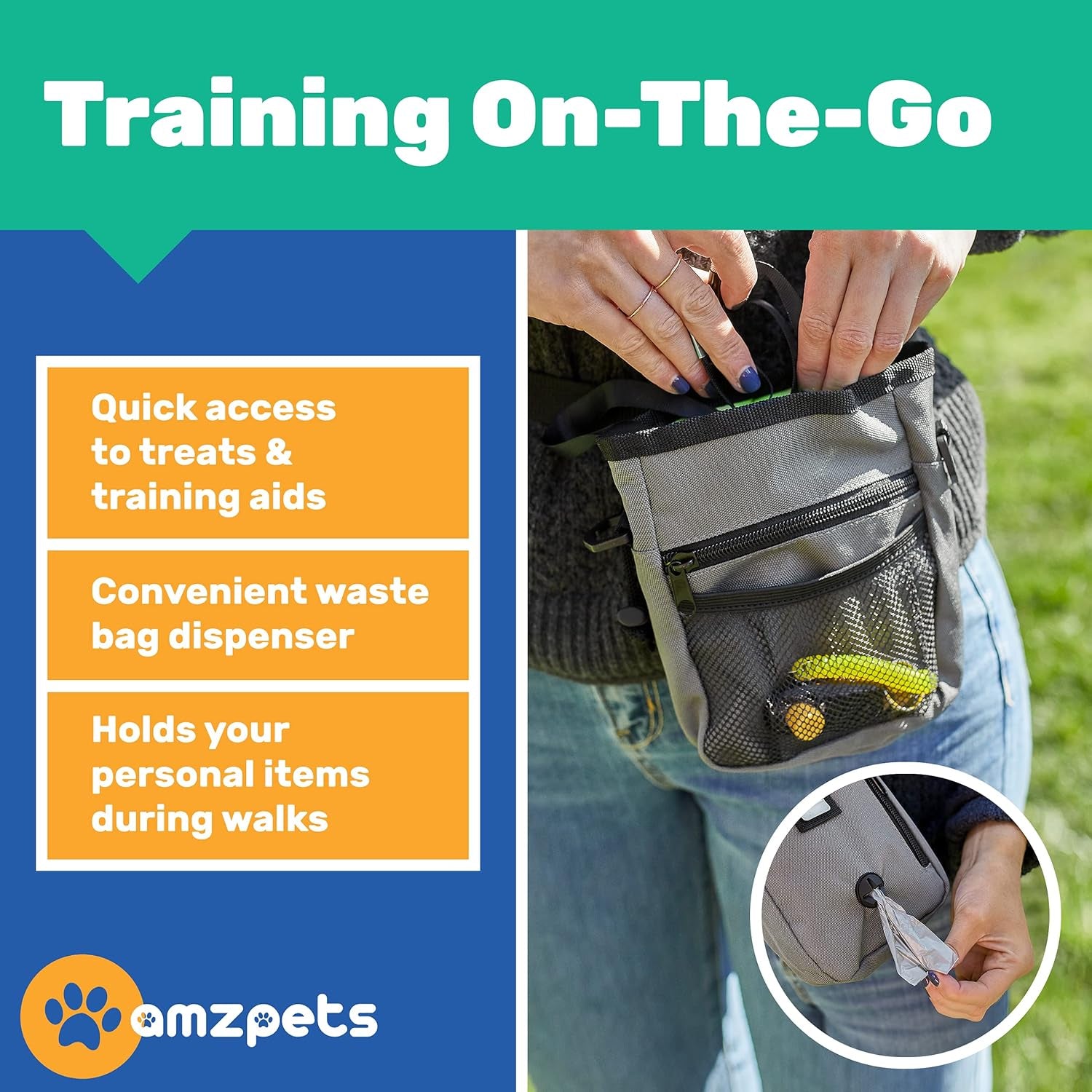 Dog Training Set, Puppy Supplies Starter Kit with Dogs Clicker, Treat Pouch Bag, Housetraining Door Bells, Ultrasonic Whistle, for Teaching Pet Commands, Bark Control, and Potty Training