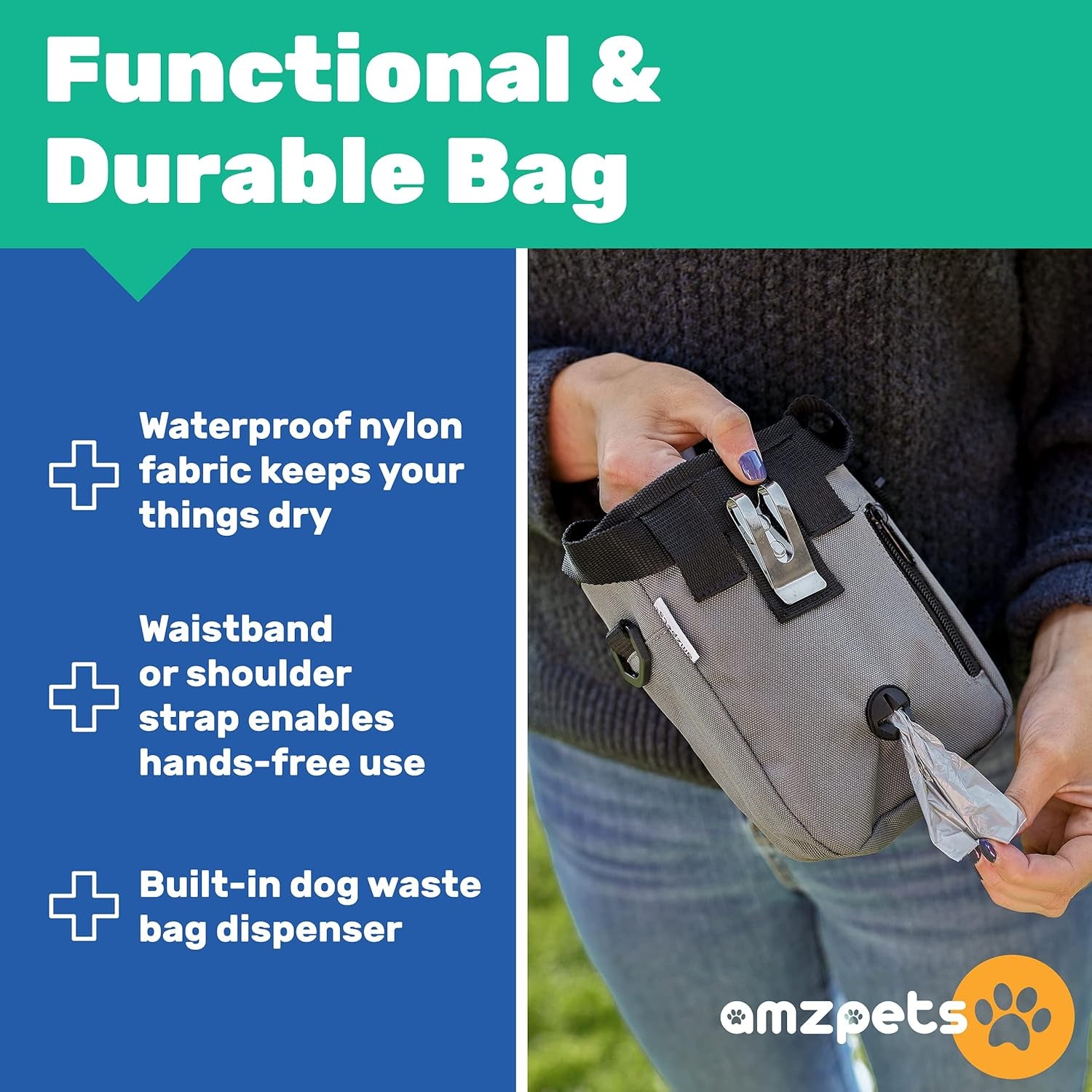 Dog Training Set, Puppy Supplies Starter Kit with Dogs Clicker, Treat Pouch Bag, Housetraining Door Bells, Ultrasonic Whistle, for Teaching Pet Commands, Bark Control, and Potty Training