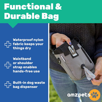 Dog Training Set, Puppy Supplies Starter Kit with Dogs Clicker, Treat Pouch Bag, Housetraining Door Bells, Ultrasonic Whistle, for Teaching Pet Commands, Bark Control, and Potty Training