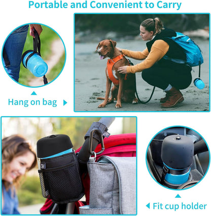 Dog Water Bottle, Portable Dog Water Bowl Dispenser Puppy Travel Water Bowl, Pet Water Bottle for Thirsty Dogs Outdoor Walking, Hiking, Travel, Leak Proof & BPA Free-Safe Hydration